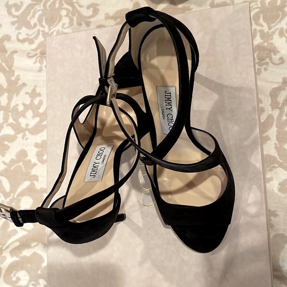 Jimmy Choo heels. Worn once in amazing condition. Style: Emily suede black 100mm - Picture 3 of 8